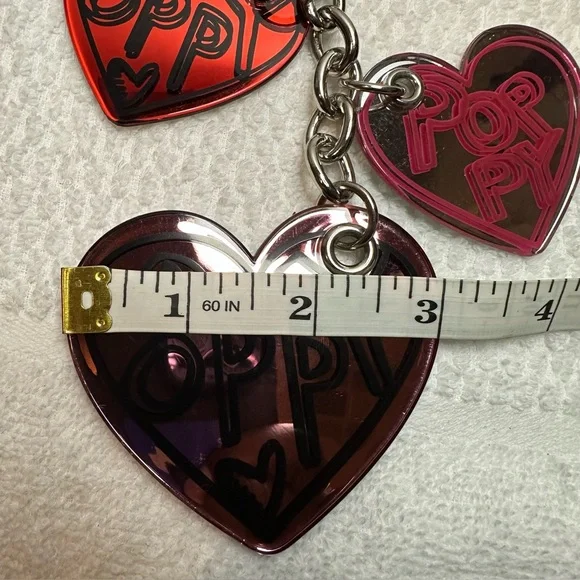 NWOT Coach poppy keychain/bag-charm Red heart Shaped Charms Pink, Red, White - Picture 7 of 12